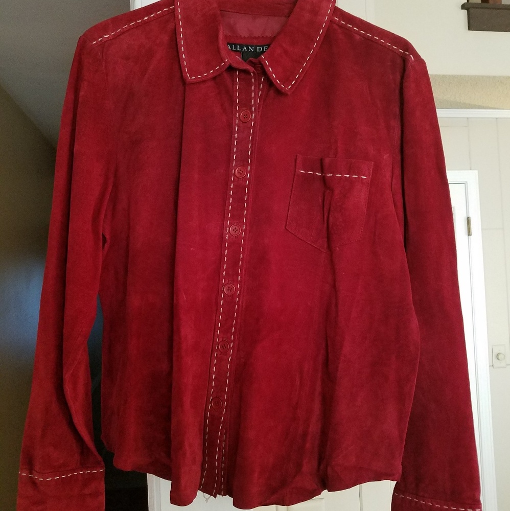 Red suede shirt